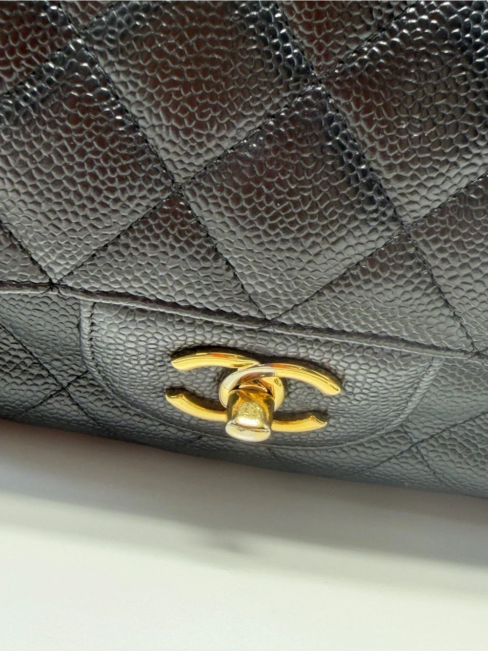 CHANEL Caviar Quilted Jumbo Single Flap Black